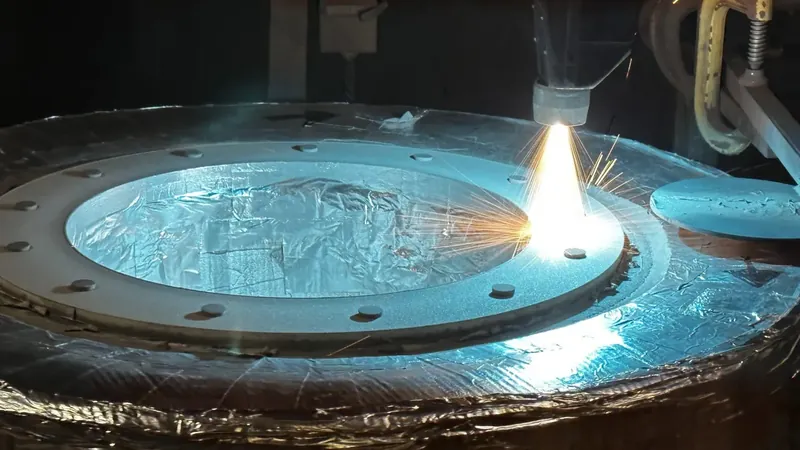 Twin-wire arc spray coating a flanged part